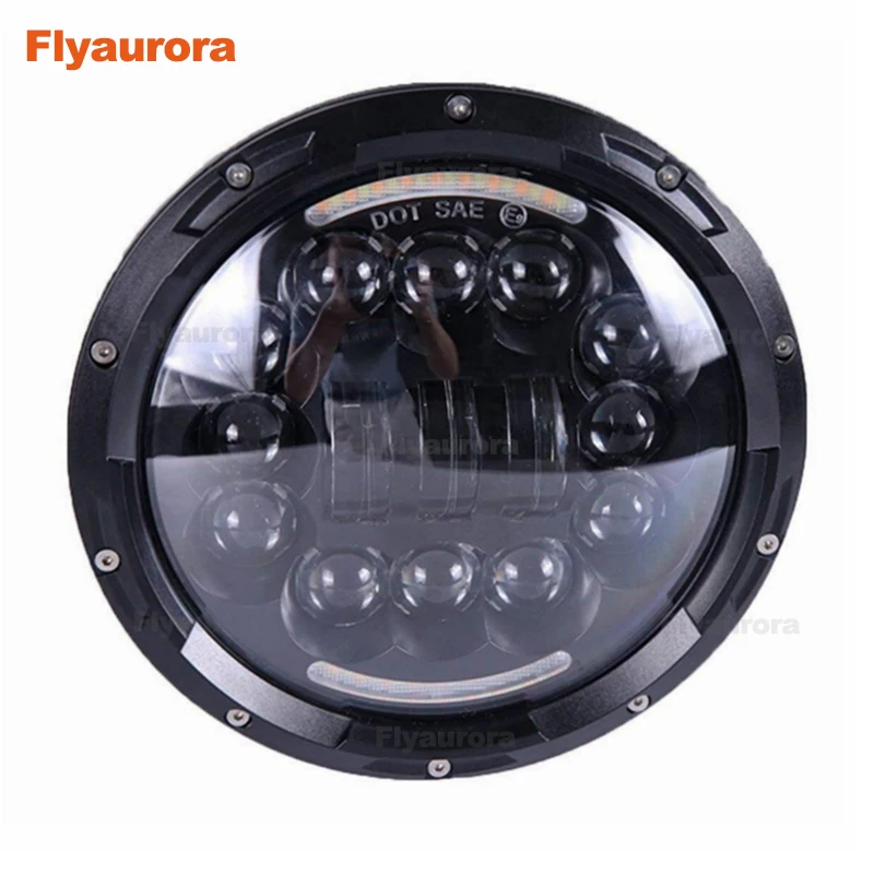 Черный/хром классический 7 ''светодиодные фары 90 W для Jeep Wrangler 97-2018 JK TJ LJ honda cb400