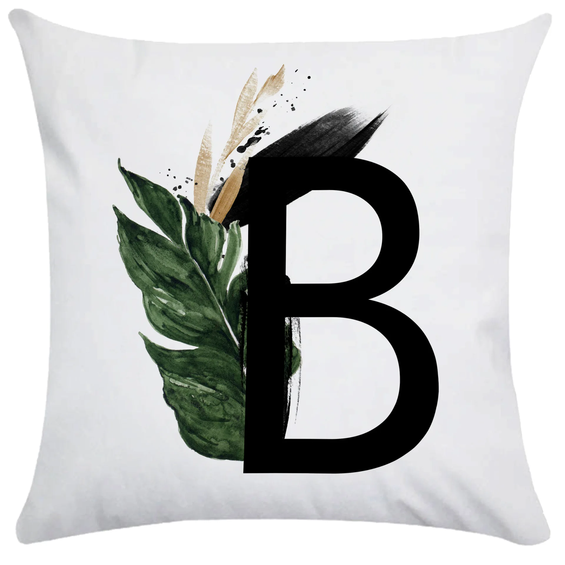 

Green plants Letter Cushion Cover Polyester Pillowcase Sofa Cushions Decorative Throw Pillows Cover Home Decoration Pillowcover