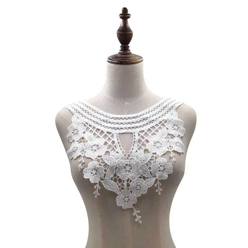 20 шт Элегантный кружевной воротник 3D полые вышивка молочного шелка DIY кружевные