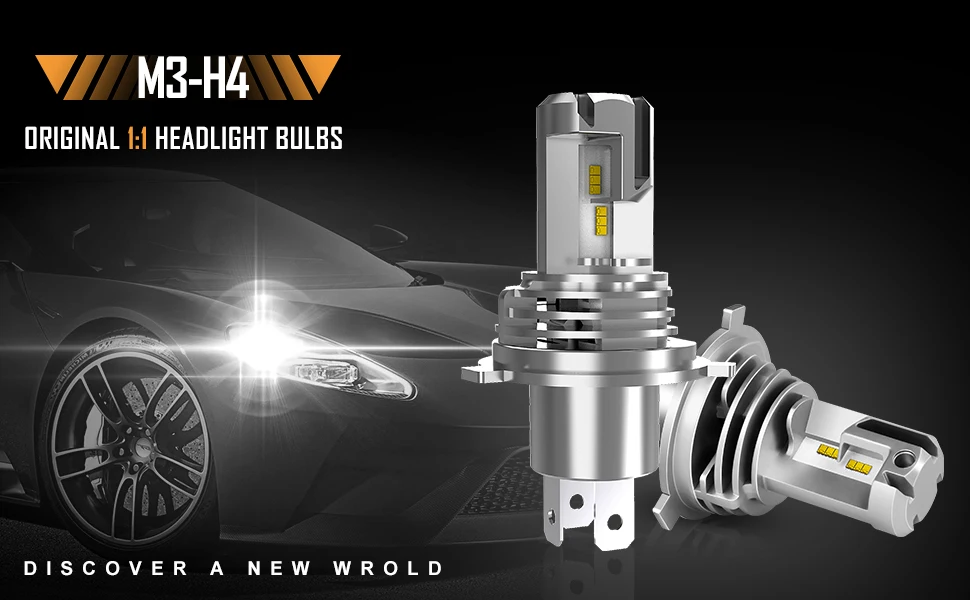 H4 H7 светодиодный H11 автомобильный мотоцикл светодиодный фары лампы M3 Mini High Low Hi Lo луч чипы ZES 60 Вт 12000LM 6000K беспроводной прямой плагин