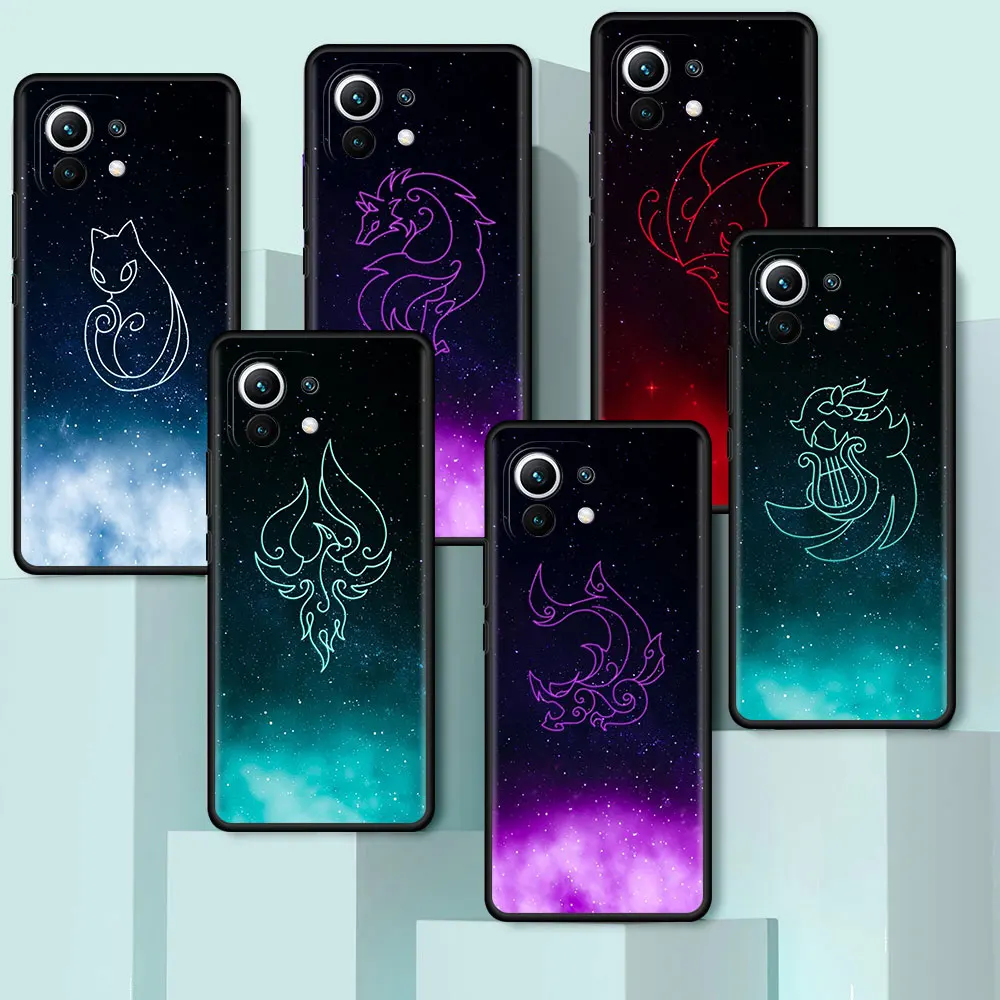 

Genshin Impact Case For Xiaomi Mi 11 Lite 5G 10T Pro 9T Note 10 9 SE A2Lite CC9 CC9E 8Lite 10S 11T Black Soft Phone Cover