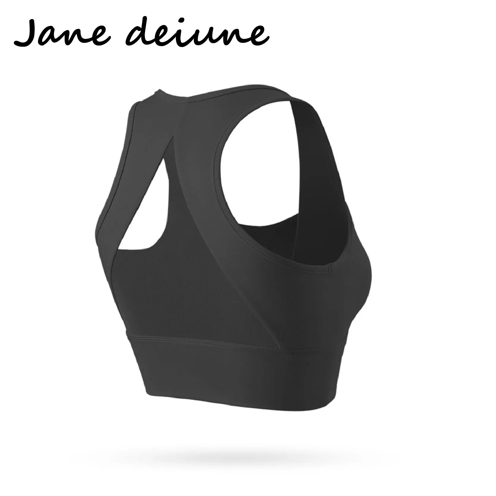 

Jane Deiune 2021 Plus Size Sports Bra Push-Up Shock Proof Gathering Quick-Drying Yoga Underwear Fitness Woman Top Sexy Pitted
