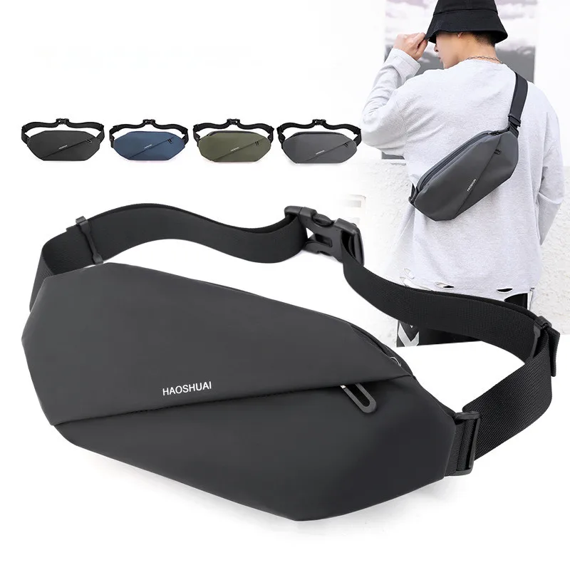 Casual Fanny Pack Crossbody Bags Man Chest Bag Waist Bag Men Purse Male Belt Bag Banana Bags Zipper Phone Holder Fashion Bum Bag