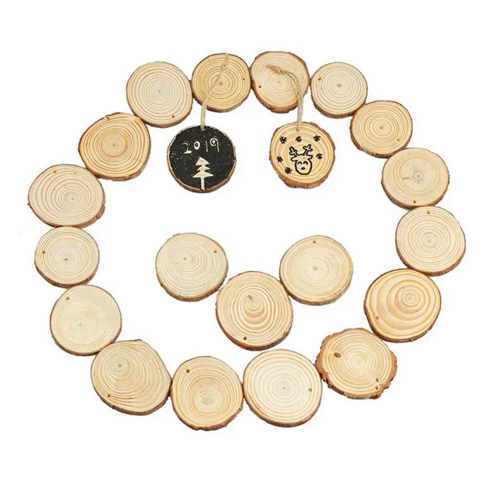 Перфорированные декоративные круглые деревянные кусочки круги с деревом лай