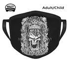 Зло череп с украшением в виде короны дизайнерские черные дышащая многоразовая маска для полости рта злой череп с украшением в виде короны зла череп Зловещих мертвецов ужас