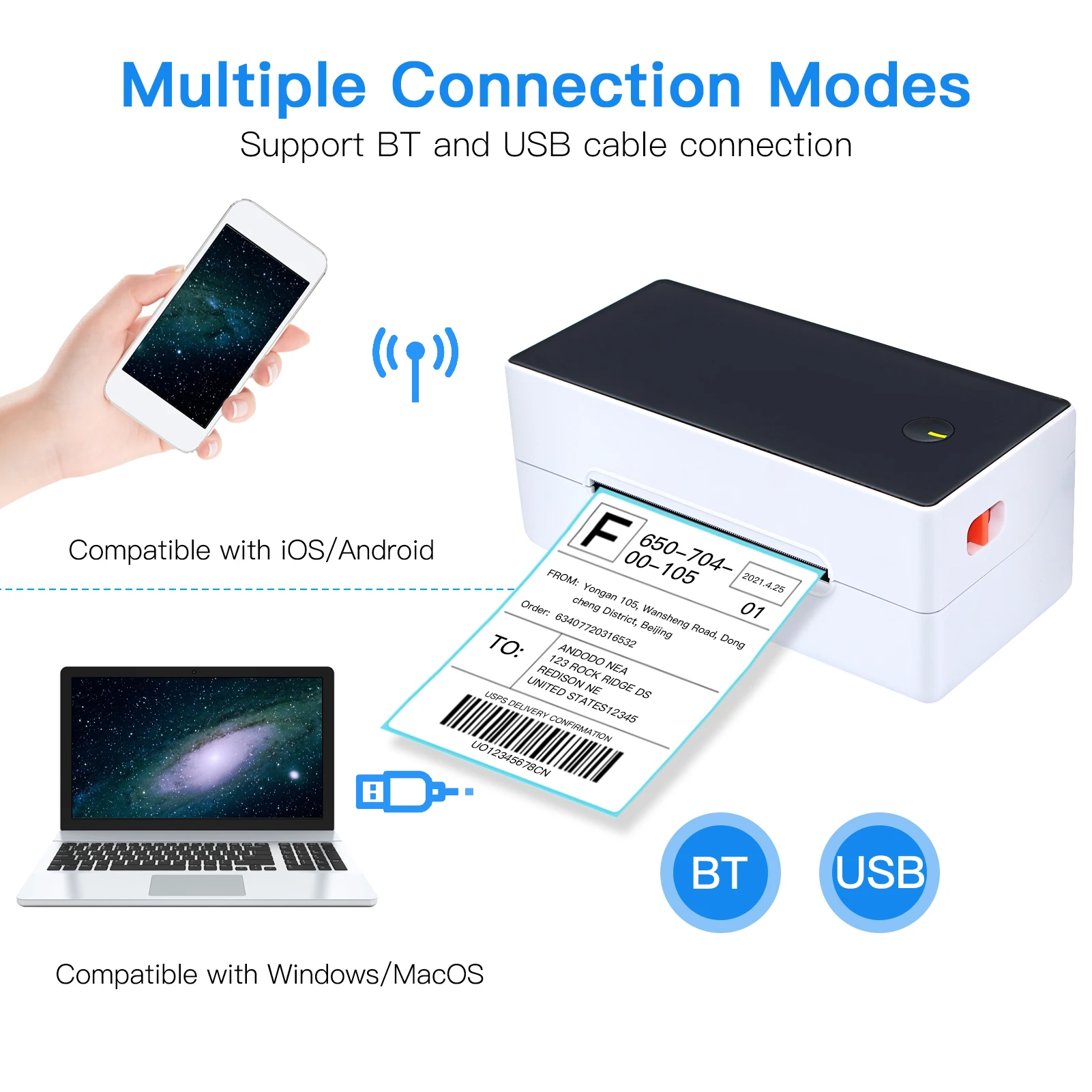 Принтер Aibecy для печати этикеток настольный принтер 4x6 высокоскоростной наклейка