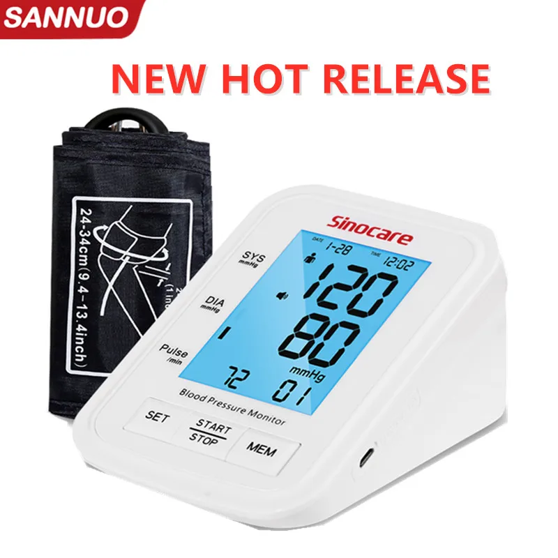  Sinocare прибор для измерения артериального давления, Тензиометр, верхняя рука, автоматический цифровой прибор для измерения артериально…