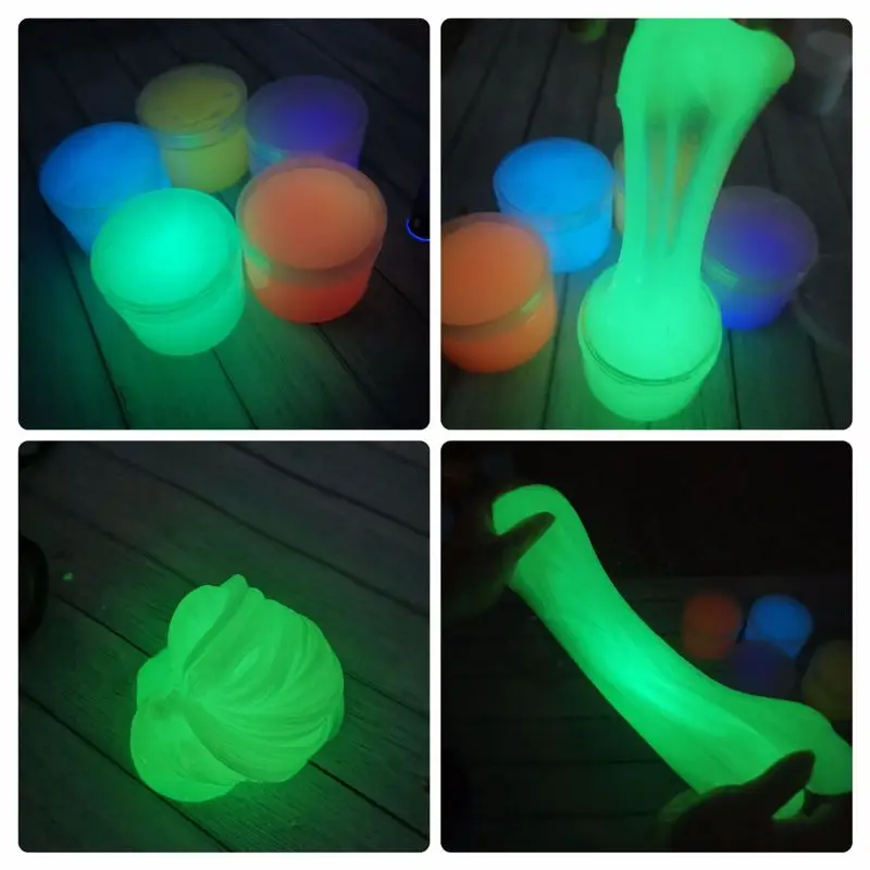 Светится в темноте Slime увеличение после растягивания Волшебная слизь детская игрушка Новинка