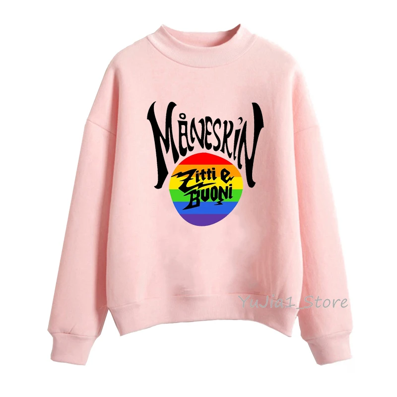 

Rainbow MåNeskin Rock Band Maneskin Graphic Print Hoodies Women’S Clothing Vintage Aesthetic Clothes Sweatshirt Femme Tracksuit