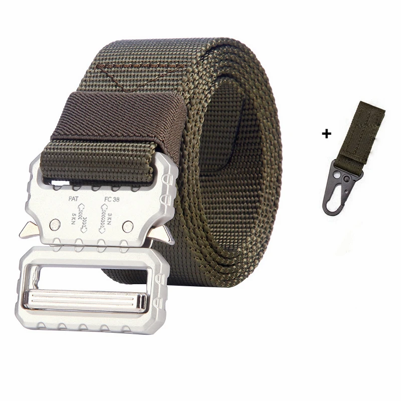 A belt and 1 hook a Тактический ремень военный ремень Регулируемый сплав металлическая пряжка военный боевой костюм Открытый армейский тренировочный многофункциональный ремень - Цвет: A belt and 1 hook a