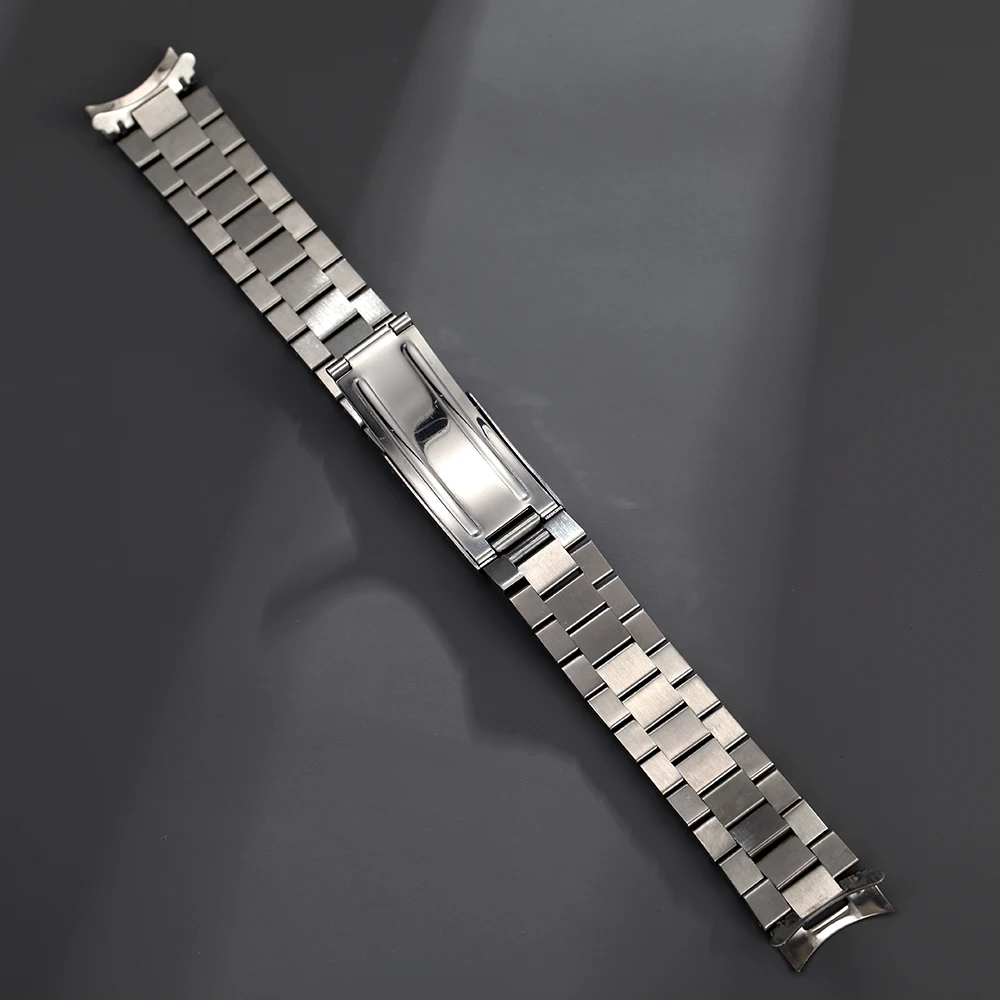 18mm 20mm Brush Polish Solid Stainless Steel President Watch Strap Band Curved End Fit Rolex Watch