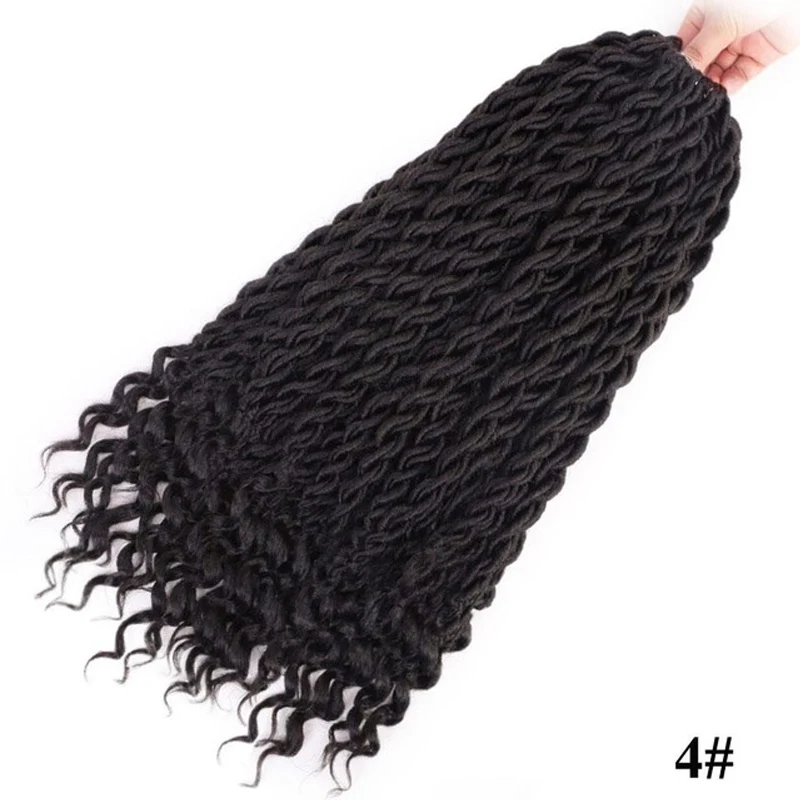 #4 Активные искусственные локоны в стиле Crochet, на крючках, косички, синтетика, на крючках, косички, эффектом деграде(переход от темного к плетение волос в богемном стиле замки 18 дюймов 24 подставки - Цвет: #4