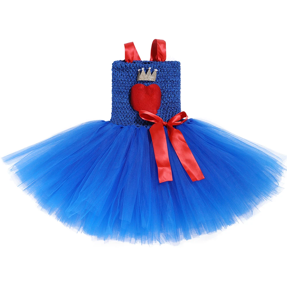 Royal Blue Girls Tutu Dress Villain Superhero Evie Cosplay Halloween Costume for Kids Girl Tulle Fancy Birthday Party Dresses | Детская