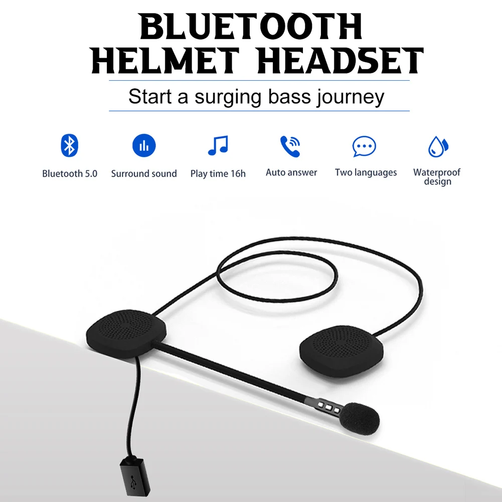 

Headset Waterproof Riding Headset with Mic 16 Hours Music Time Motorcycle Helmet Bluetooth