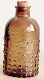 Brown Новинка Zakka Ретро ваза резная пробковая бутылка стеклянная бутылка Настольная Ваза с пробкой - Цвет: Brown