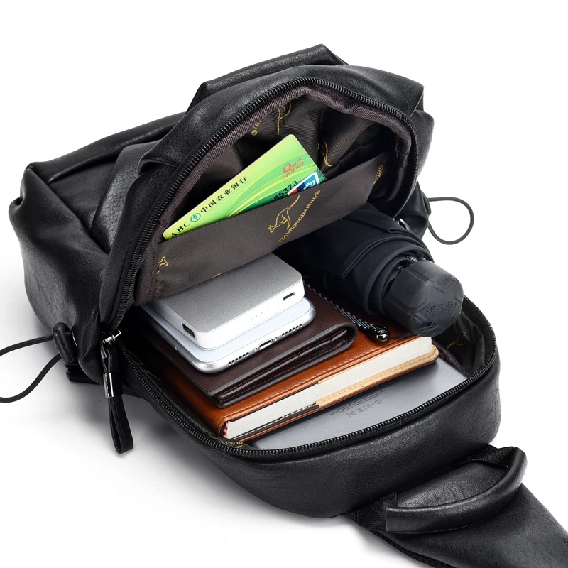 Роскошная брендовая мужская Сумка кенгуру кожаная нагрудная сумка для мужчин