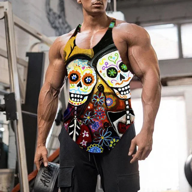 

Gym Tank Top Men Fitness Clothing Mens Bodybuilding Tank Tops Summer Gym Clothing for Male Sleeveless Vest Shirts Plus Size