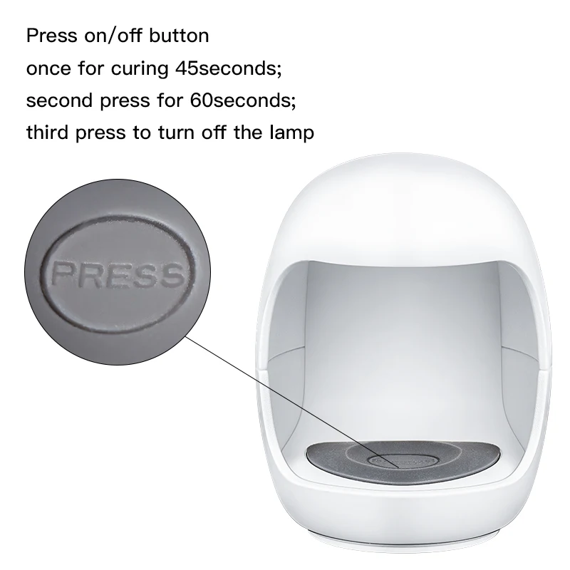 Four Lily 3W UV LED Lamp for Nail Single Finger Gel Polish Dryer Drying Machine Smart Sensor 45s / 60s USB Connector | Красота и