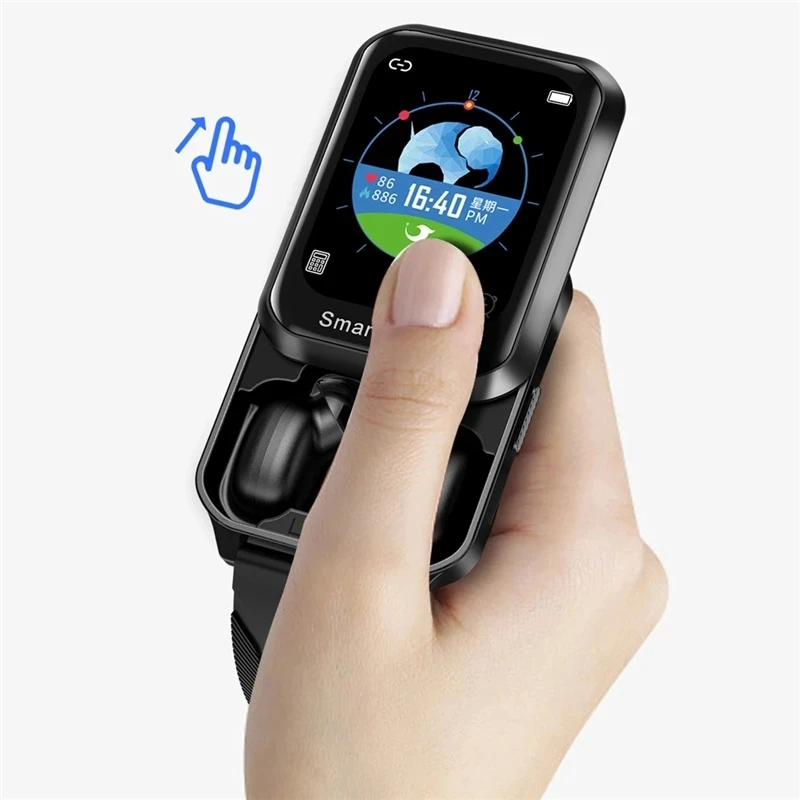 GEJIAN Luxury Smart Watch Men Bluetooth Headset 2 in 1 1.78 Inch Full Touch Screen Call For Android Ios Xiaomi Phones | Электроника