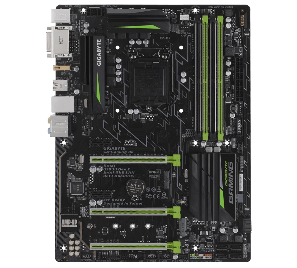 Б/у Материнская плата GIGABYTE GA-Gaming B8 поддерживает процессоры Intel Cor 6-го поколения 7 |