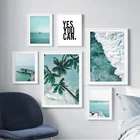 Настенная картина пальмовое дерево, морской пляж, маяк, настенная Картина на холсте, скандинавские плакаты и принты, настенные картины для декора гостиной
