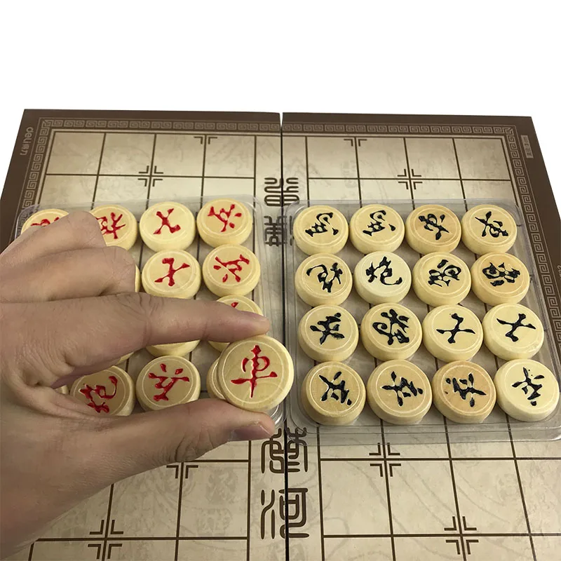 Easytoday традиционные китайские шахматы набор деревянных игр однотонная деревянная