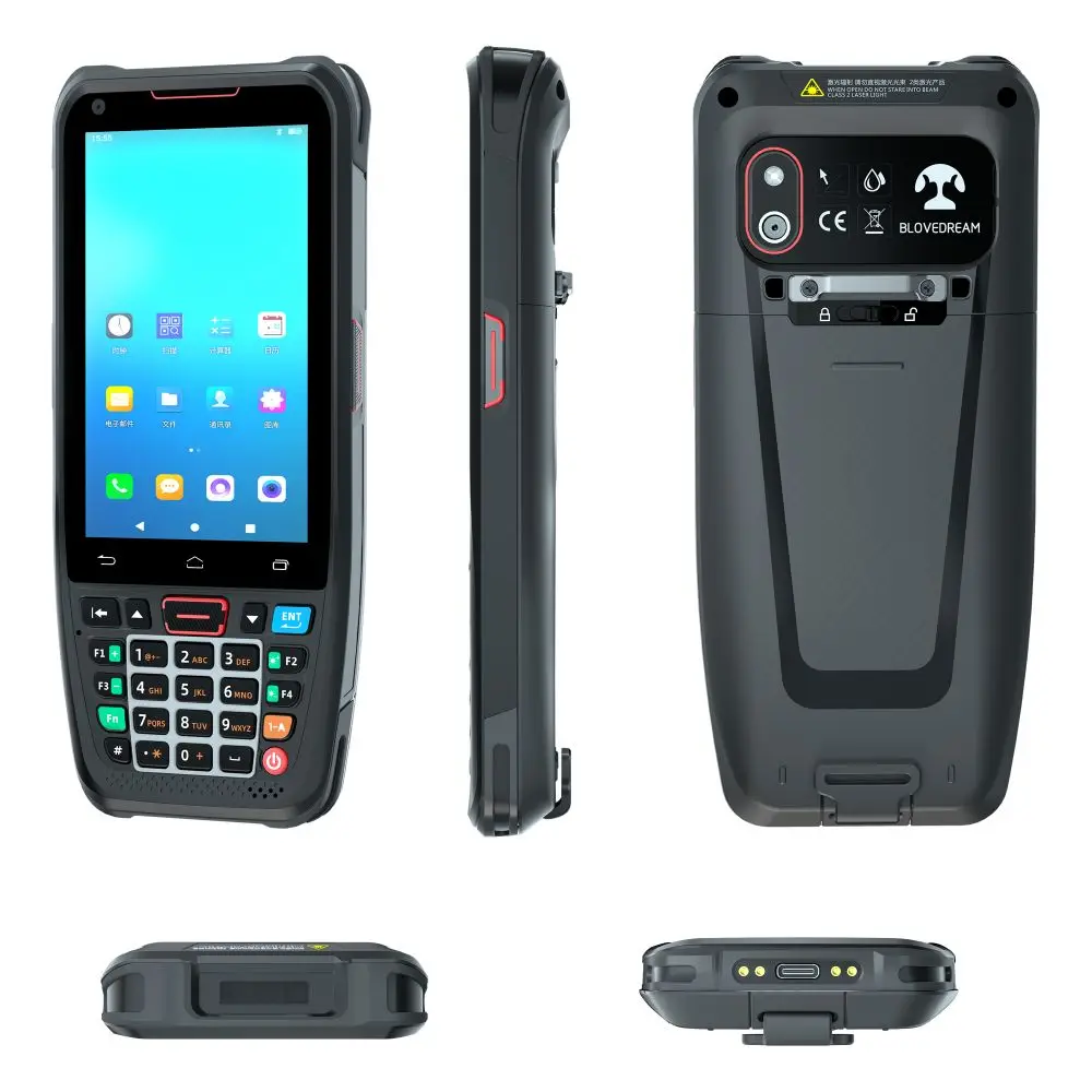 Карманный сканер штрих-кода на Android с клавиатурой 1D 2D считыватель Qr-кода