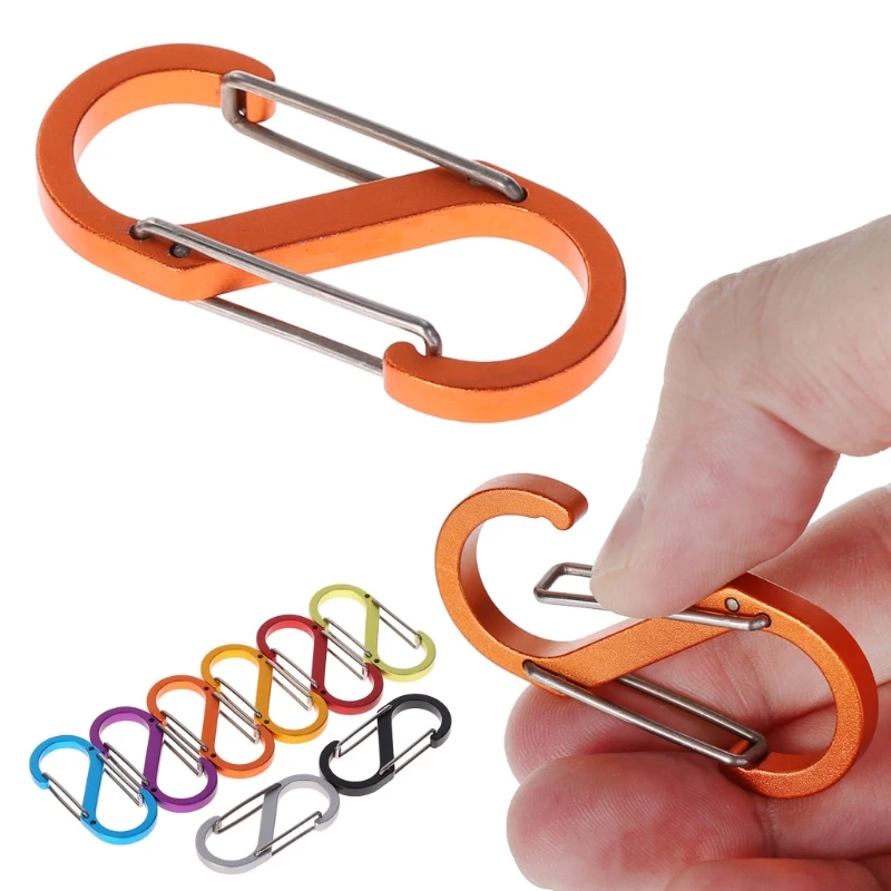 S Shape Aluminum Alloy Two-way Buckle Key Ring Travelling Supply Outdoor Sports A6HC