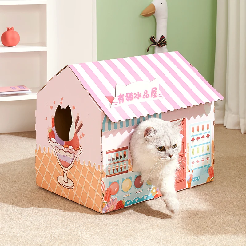 

Cat House Cat Stratching Post Cat bed Toy Cat Scratcher Cardboard Scraper