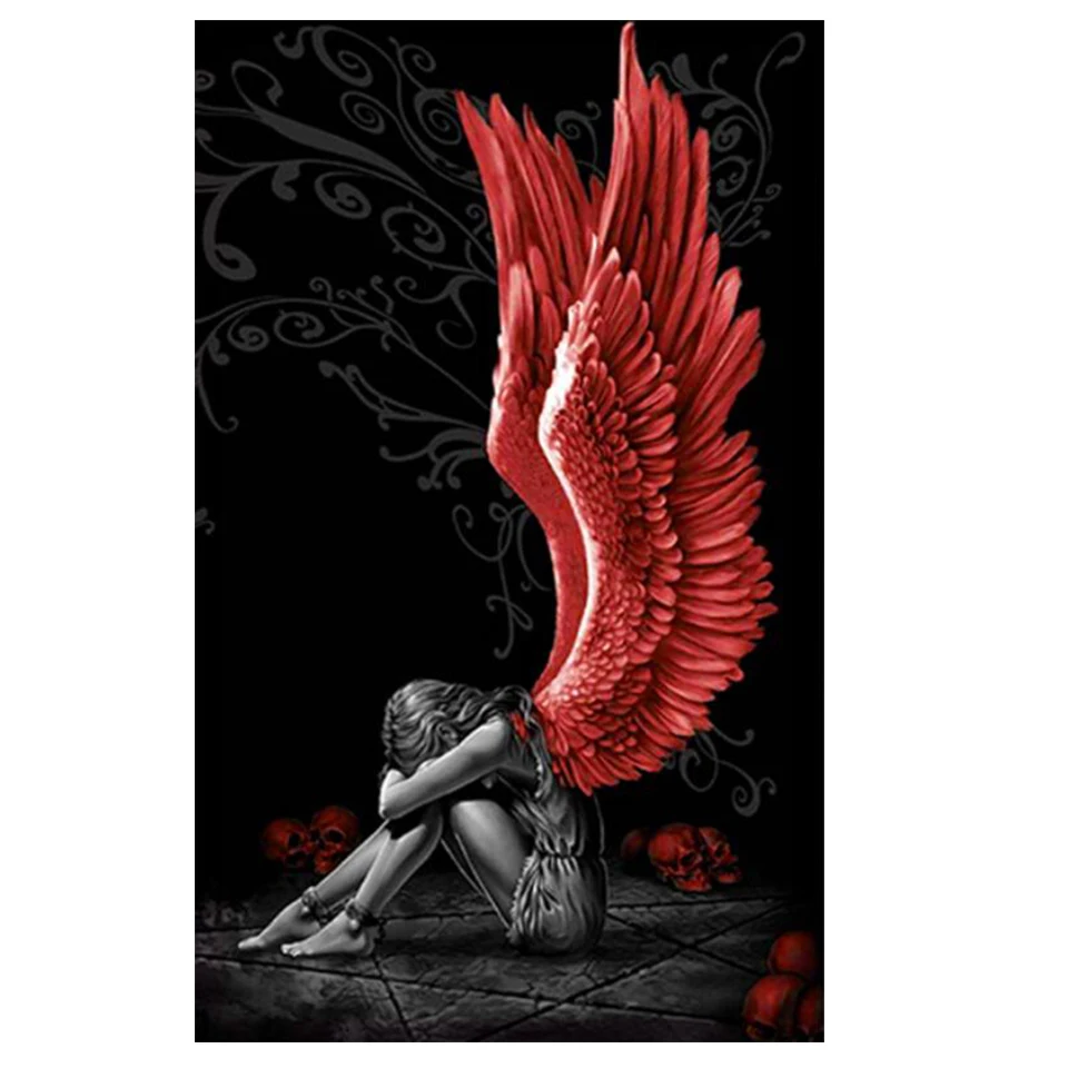 

5D DIY алмазная живопись ангелы и демоны Вышивка крестом мозаика полная квадратная круглая Алмазная вышивка Стразы живопись