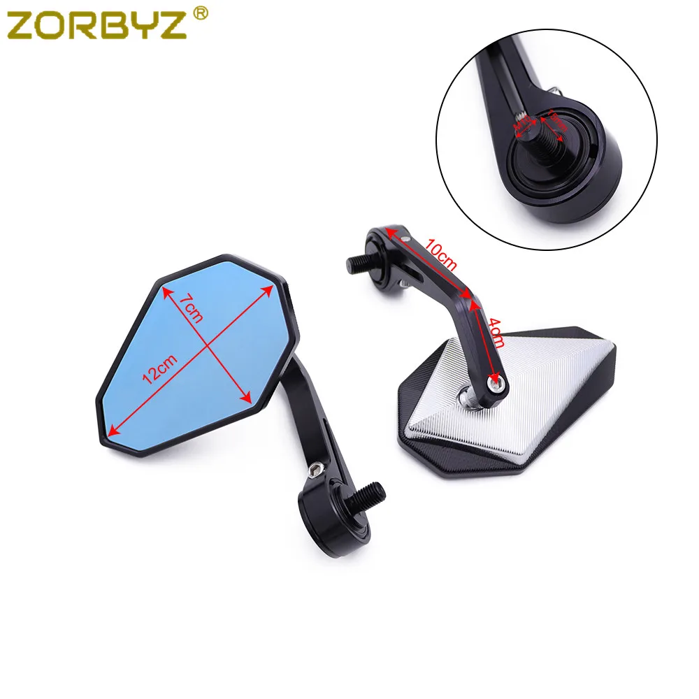 ZORBYZ 1 пара мотоцикла CNC алюминиевая ручка БАР КОНЕЦ Зеркала заднего вида 10 мм