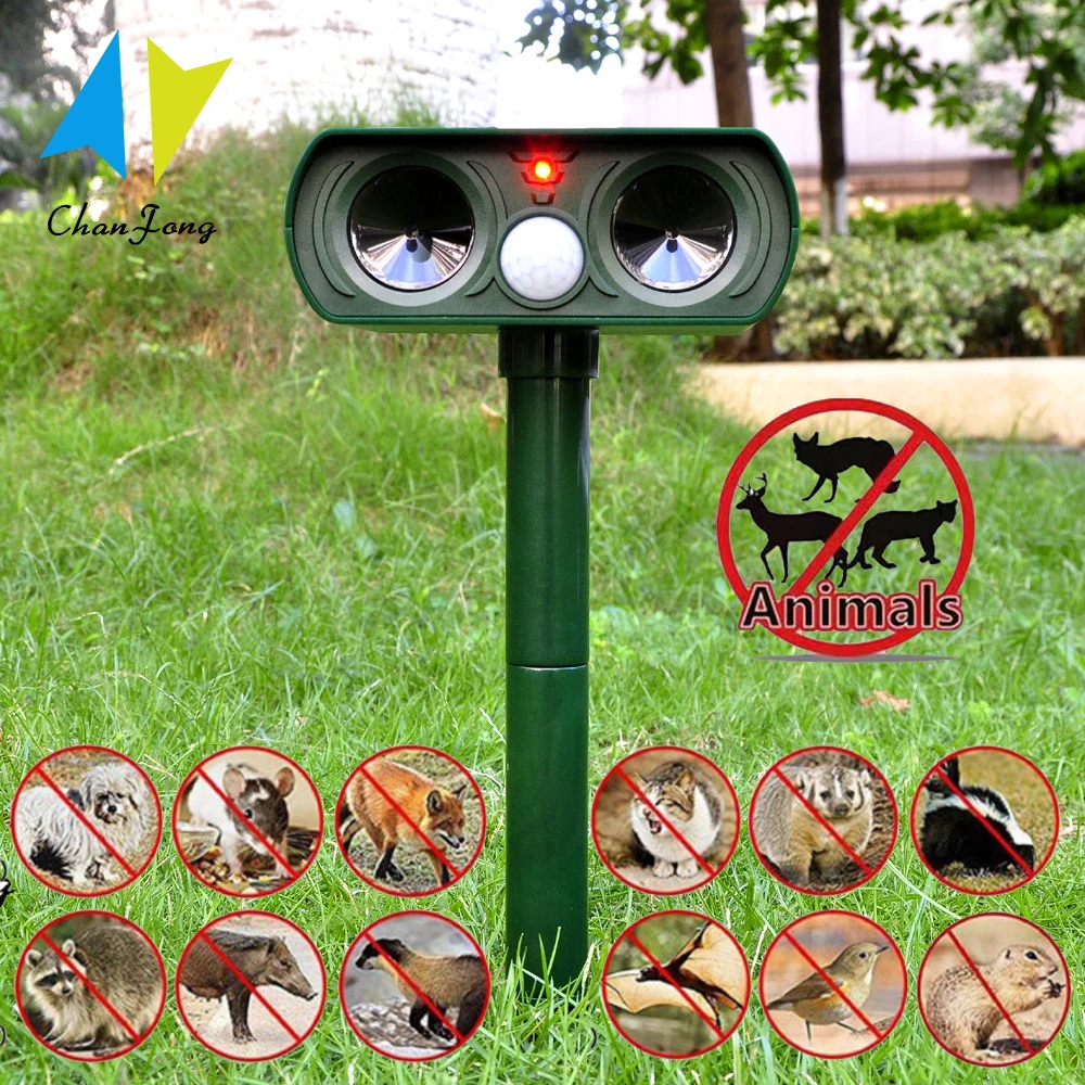 Ультразвуковой отпугиватель животных на солнечной батарее средство для защиты