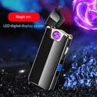 Популярная Поворотная Зажигалка для электронных сигарет с USB, ветрозащитная металлическая плазменная дуговая зажигалка, перезаряжаемая электрическая зажигалка, подарок для мужчин