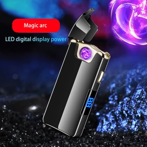 Популярная Поворотная Зажигалка для электронных сигарет с USB, ветрозащитная металлическая плазменная дуговая зажигалка, перезаряжаемая электрическая зажигалка, подарок для мужчин