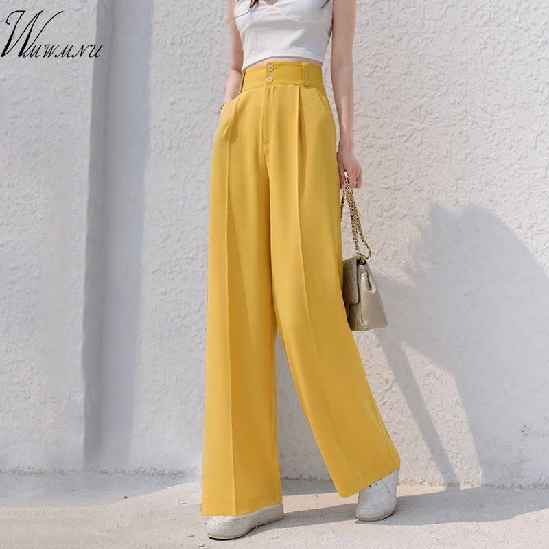 

Vintage Trouser For Women High Waist Causal Loose Wide Leg Pants Female 2020 Spring autumn Korean Fashion Elegant pants