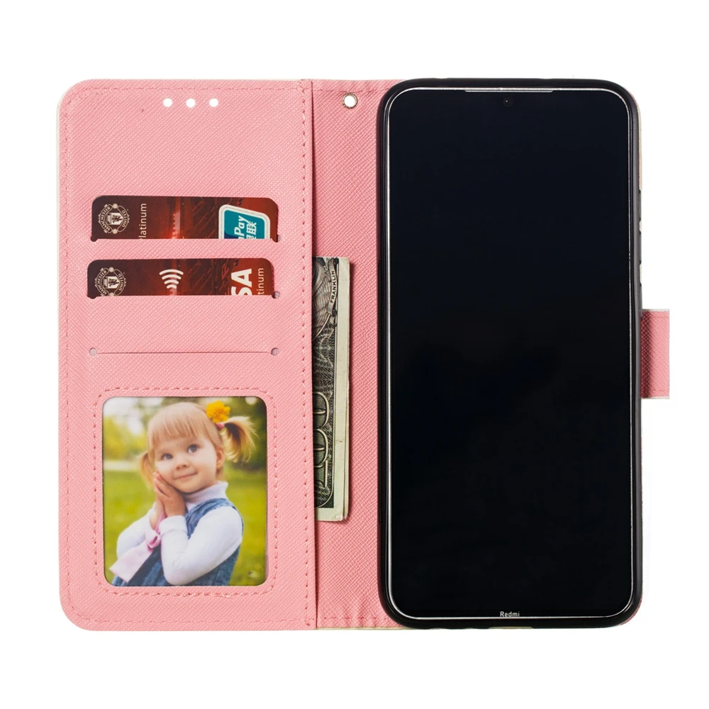 Кожаный чехол для Xiaomi Redmi Note 8 Pro откидная крышка роскошный 3D кошелек с пандой