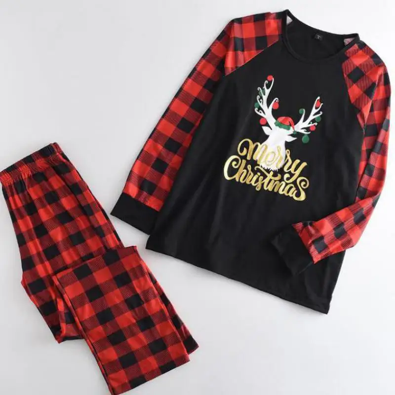 

Рождественская одежда для отца, матери, детей, топ + штаны, Семейный комплект, сетчатая одежда для сна, Рождественская одежда, комплект для сн...