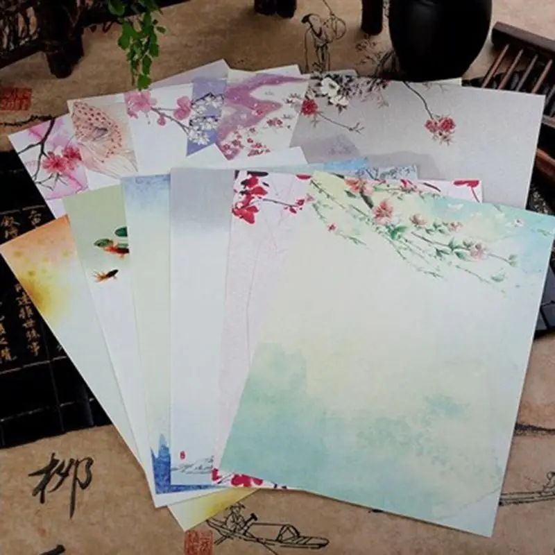 

16Pcs/pack Beautiful Ink Painting Writing Students Stationery Office Tools Chinese Style Letter Paper