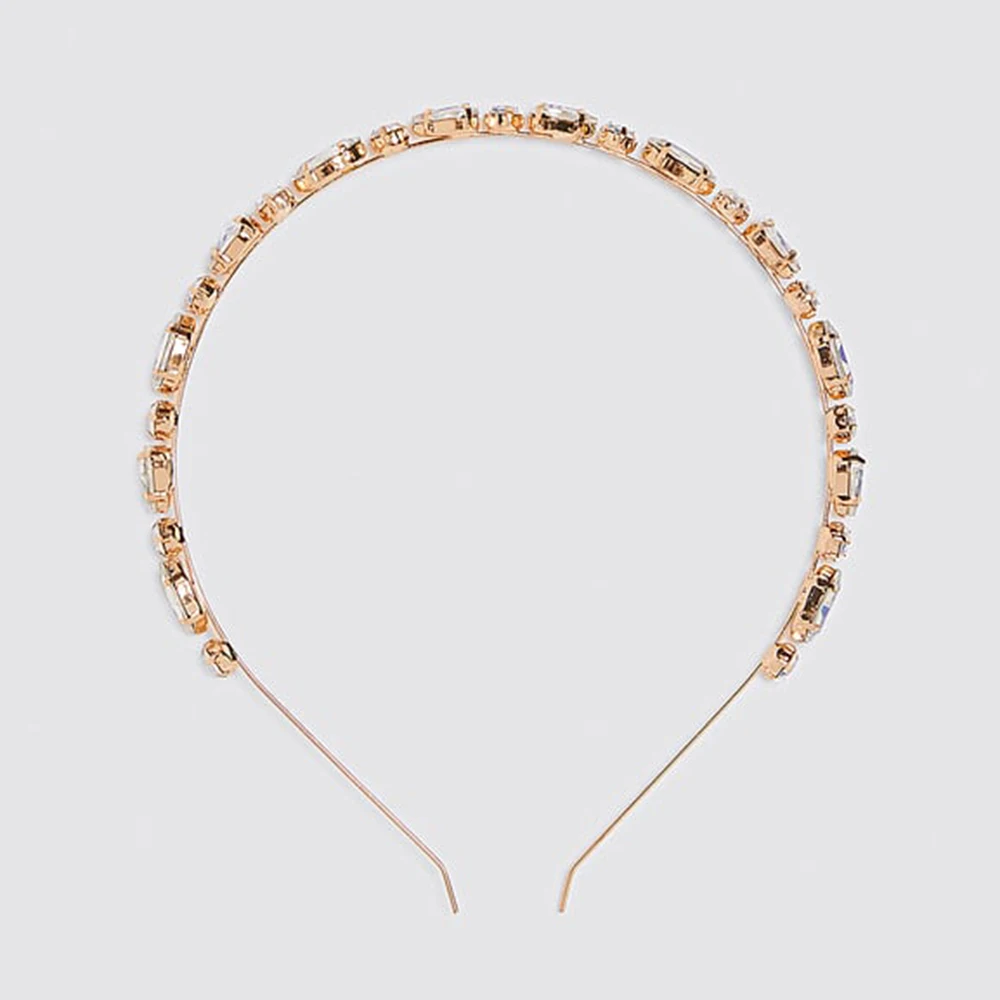 Za Мода горный хрусталь Hairband для женщин брачный венец головная повязка Кристальный обруч для волос резинки для волос аксессуары вечерние подарок оптом