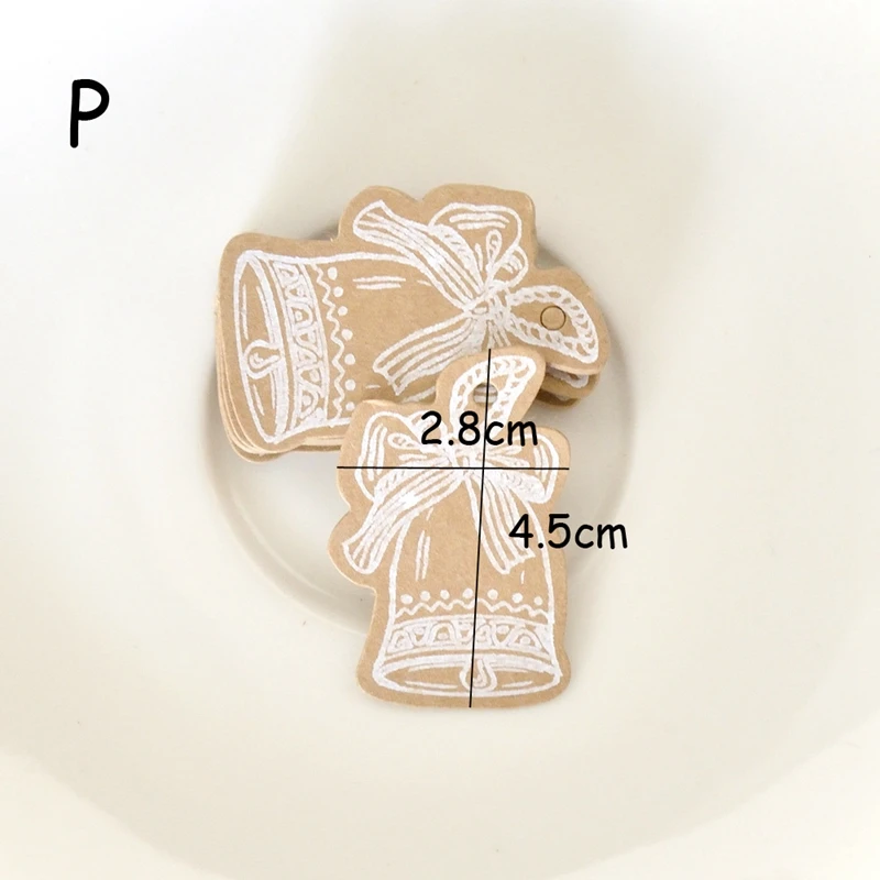 30 шт крафт-бумаги, рождественские бирки, Подарочные бирки для магазина, бирки для рукоделия, для рождества, вечерние, рождественский подарок, коробка для торта, упаковочные принадлежности, этикетки - Цвет: P