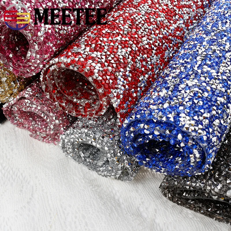 Meetee 23 5x40 см Сетка со стразами кружевная отделка ткань утюжок на бриллиантовом