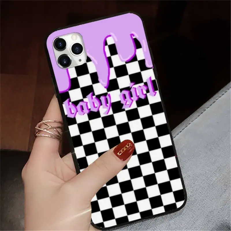 

Checkered Checkerboard Flame flower Phone Case for iPhone 11 12 pro XS MAX 8 7 6 6S Plus X 5S SE 2020 XR