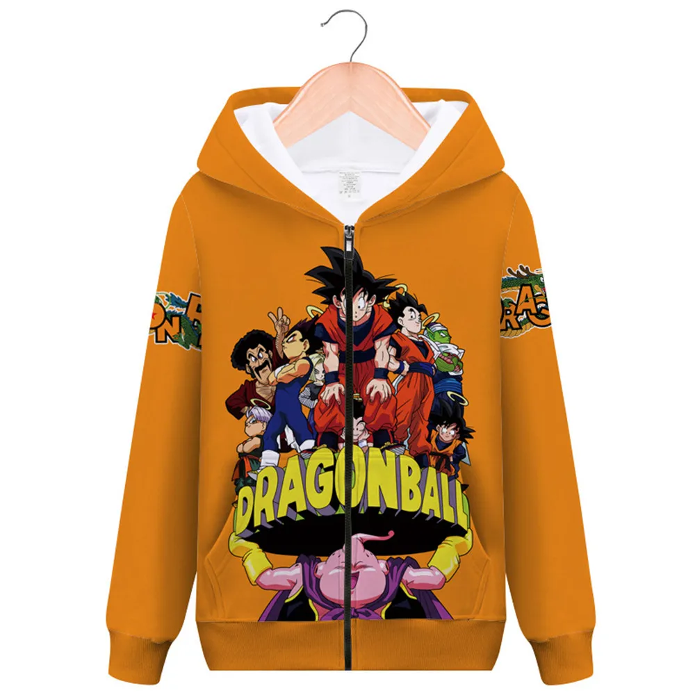 Косплей Аниме Драконий жемчуг Z Goku 3D толстовки на молнии унисекс куртка