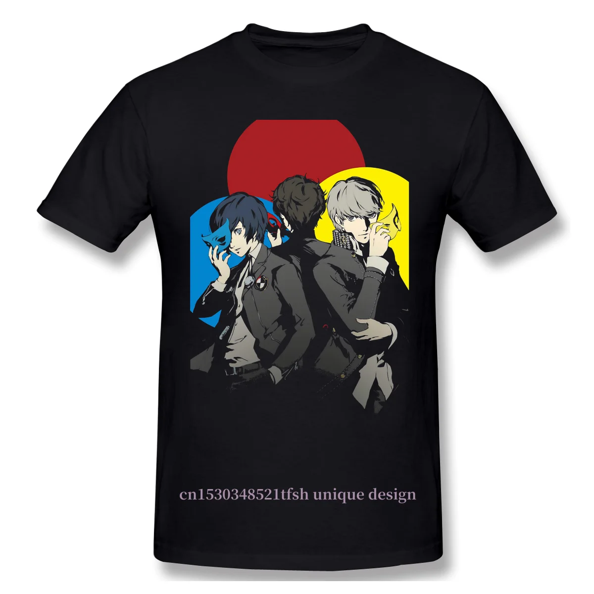 Мужская забавная черная аниме футболка Shin Megami Tensei с героями мультфильма