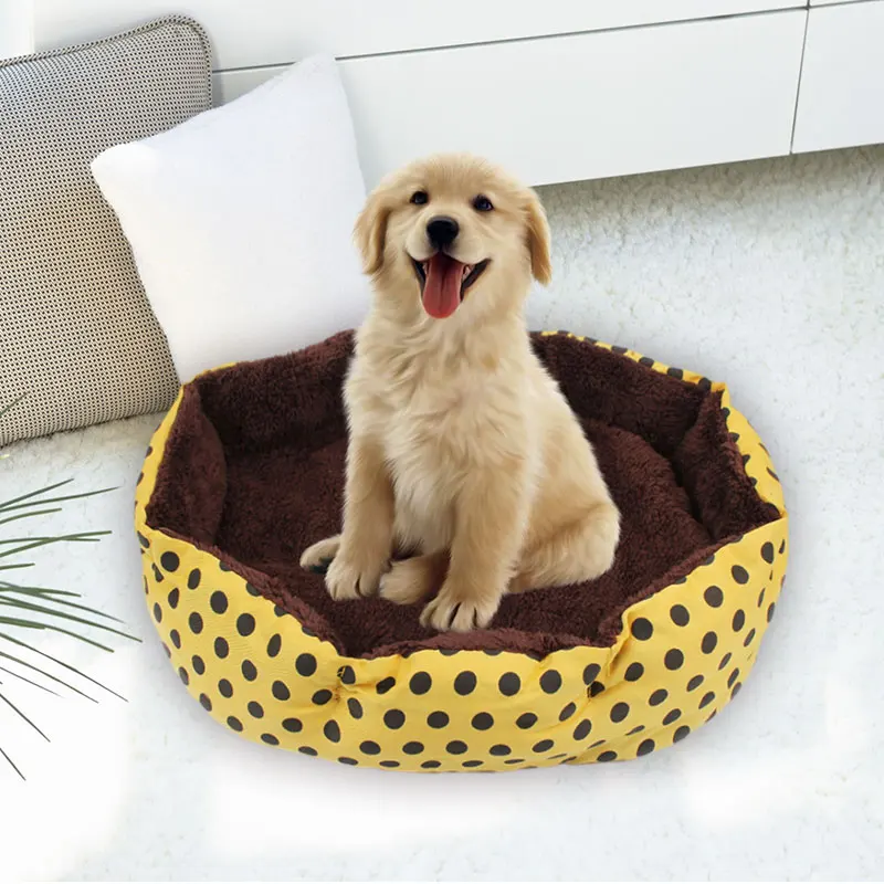 

Polka Dot Dog Mat Pet Cat Nest Teddy Puppy Reusable Carpet Cushions Blanket Removable & Washable Cat House Bed For Medium Dogs