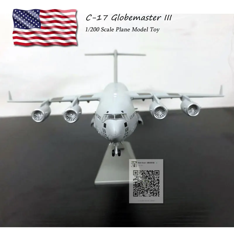 WLTK 1/200 весы C-17 Globemaster III Strategic и Tactical Airlifter литой под давлением металлический армейский самолет модель игрушка для коллекции