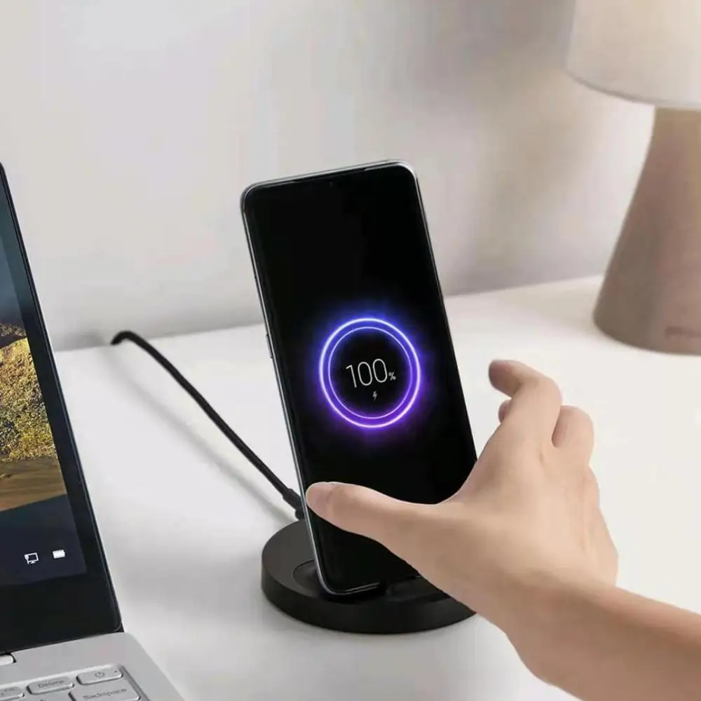 Беспроводная вертикальная подставка для зарядки Xiaomi 20 Вт горизонтальная