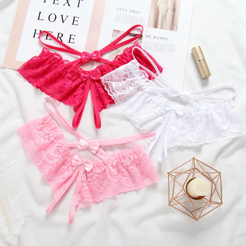 Сексуальные трусики нижнее белье без выреза женские кружевные прозрачные с