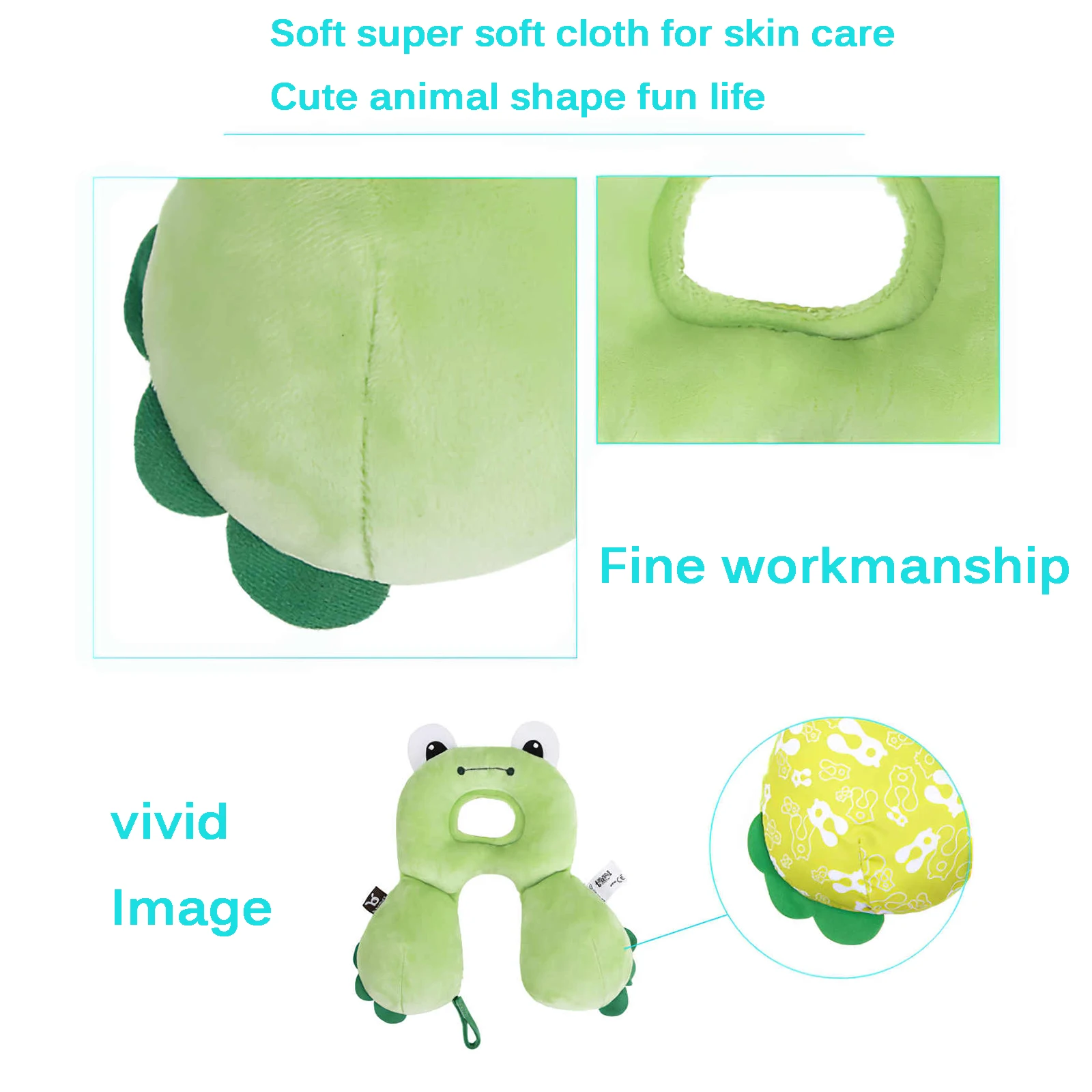 

Children Baby U-Shaped Pillow Cute Animal Toddlers U-Shaped Pillow Soft Cartoon Head Protection Travel Pillow Headrest Cushion