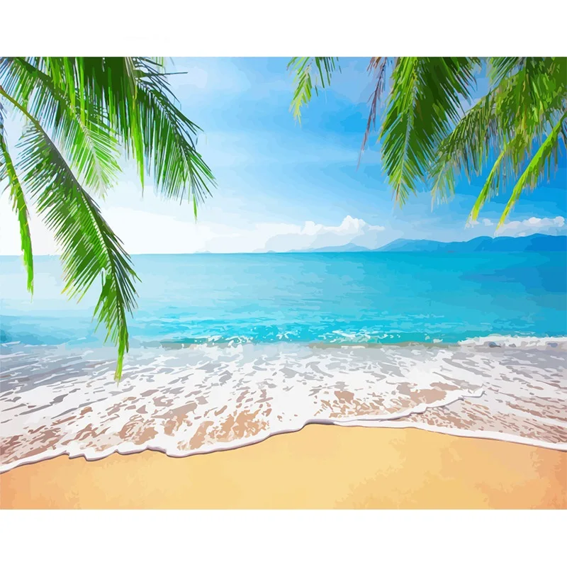 Набор для рисования по номерам на Солнечном берегу без рамки | Дом и сад